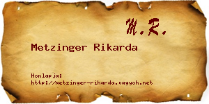 Metzinger Rikarda névjegykártya